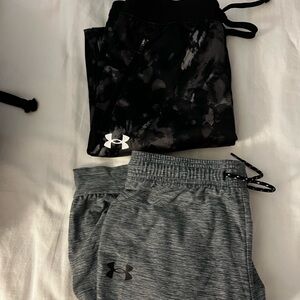 Under Armour Kids' Black and Gray Casual Bottoms